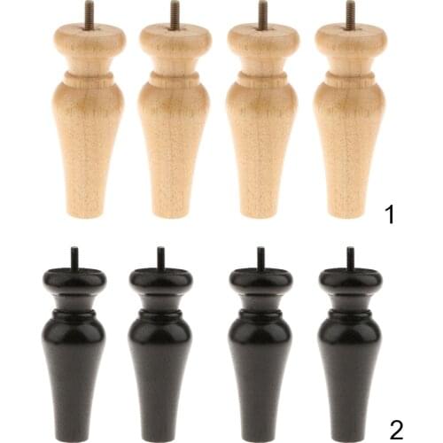 4Pcs Wooden Replacement Furniture Legs Stand Feet for Sofa Chair Settee Table