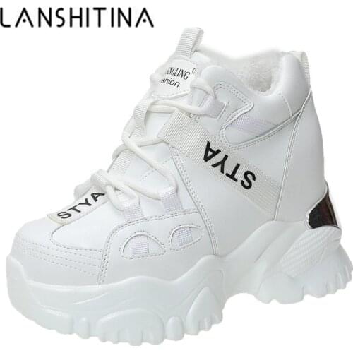 Designer Sneakers Woman Winter Warm Fur Casual Shoes Thick Bottom Trainers Platform Shoes Women Chunky Sneakers Zapatillas Mujer