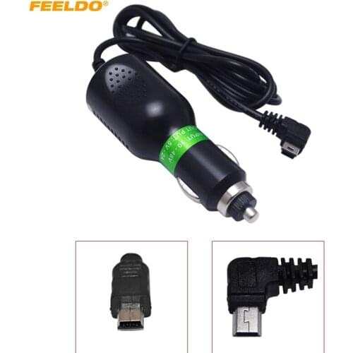 FEELDO 12V/24V To 5V/2A Auto GPS Navigator Radar Charger Mini USB Interface Adapter Power Charger Adapter Cable Cord #HQ5510