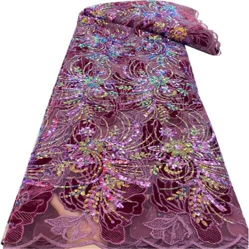 French Tulle Lace Fabric Embroidery Sequined African Mesh Laces Fabric High Quality For Wedding rf-275