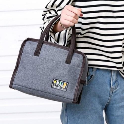 Functional Lunch Bags Canvas Solid Insulated Thermal Food Picnic Women Men Lunch Box Bag Tote Travel Food Bag Travel Accessories