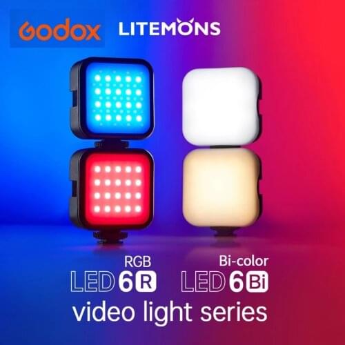 Godox LED 6R RGB LED Video Camera Light 13 FX Effects Bi-color LED6Bi for Vlog Video Light PK Ulanzi VL49 LED Lighting