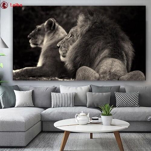 Diy Diamond Painting African animals, lions 5D diamond mosaic full square drill diamond cross stitch picture home decor