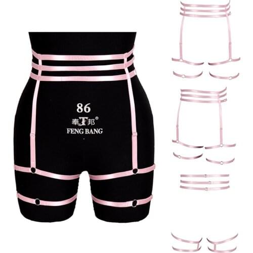 Pastel Goth Elastic Bondage Punk Harness Fashion Womens Underwear Sword Belt Garters Stocking Erotic Lingerie Gothic Style