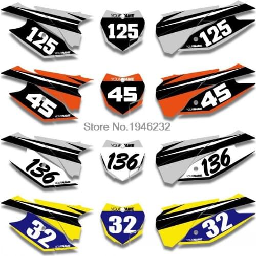 NICECNC Custom Number Plate Background Graphics Sticker & Decal For KTM SX XC 125 150 250 350 300 450 2013 2014 2015
