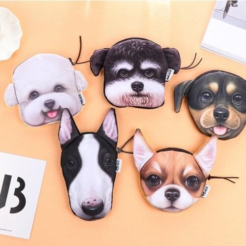 New Cartoon Dog Zipper Earphone Storage Bag Case For Headphone Earbuds Key Coin Holder Earphone Protector USB Cable Organizer