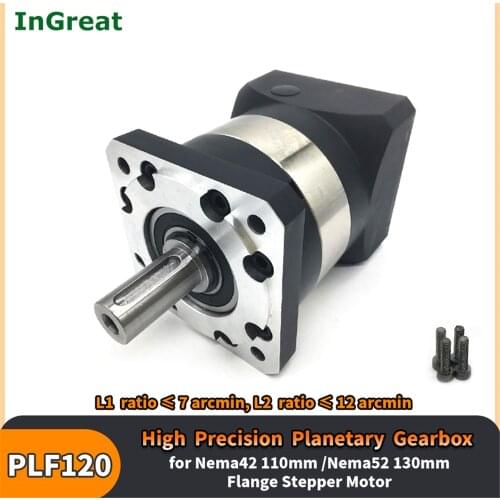 Nema52 Planetary Step-down Gearbox Ratio 3:1,10:1,50:1-100:1 7Arcmin 19,24mm Input for 110,130mm Stepper motor Robot Lathe CNC