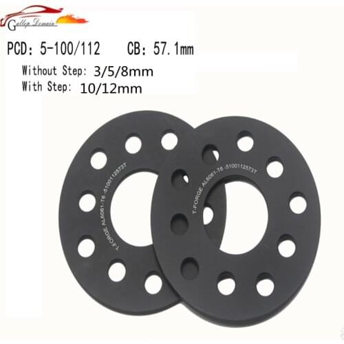 Gallop Domain 2PC 5x100/5x112 3/5/8mm Wheel Spacer 57.1mm Alloy Aluminum Forge Wheel Spacer suit for SEAT IBIZA LEON Car-Styling