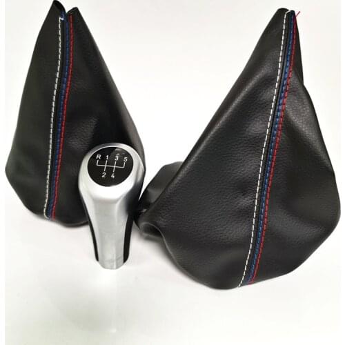 Car Shift Gear Stick Manual Handbrake Gaiter Shift Knob Black Leather Boot Car-Styling For BMW 3 Series E30 E34 E36 E46 M3 Z3