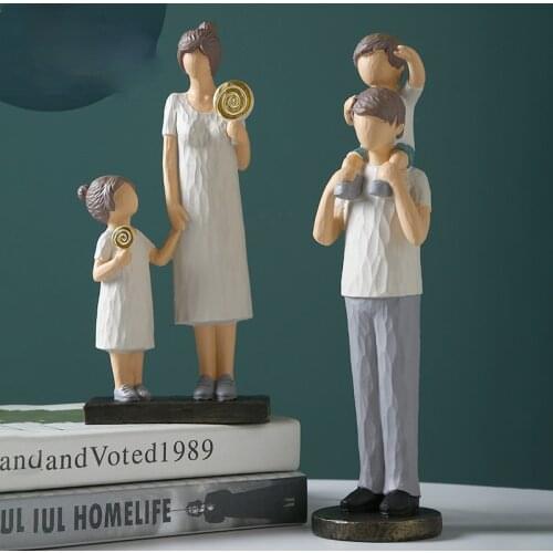 Happiness Family Couple Statue Living Room Sculptures Modern Warm Characters Home Furnishings Bedroom Wedding Gifts Decoration
