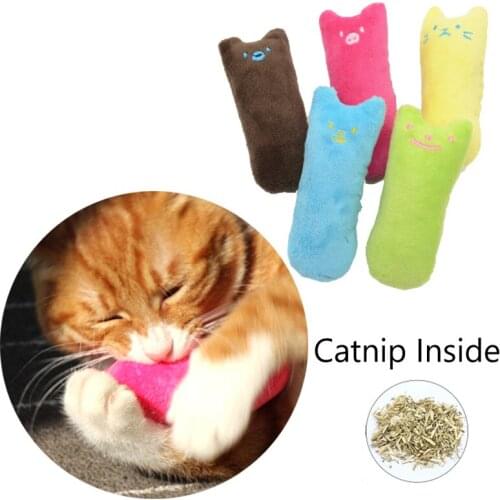 Cute Colorful Cat Toys Interactive Kitten Teeth Grinding Catnip Toy Plush Cat Accessories Pet Chewing Toy Claws Thumb Bite Toys