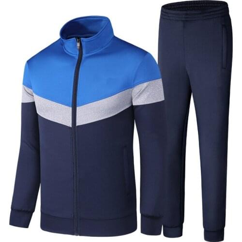 Men Spring Autumn Sportswear Tracksuits Mens Outwear 2 Piece Sweat Suit Zipper Jacket+Sweatpants casual Running Sets