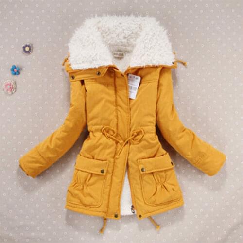 Thick women jacket 2021 fashion solid color long casual winter women coat pocket windproof hooded female parkas plus size hot