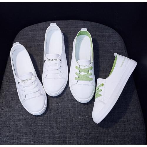 Comemore Fashion Shoes Womens Vulcanize Shoes Spring New Casual Classic Solid Color PU Leather Shoes Women White Shoes Sneakers