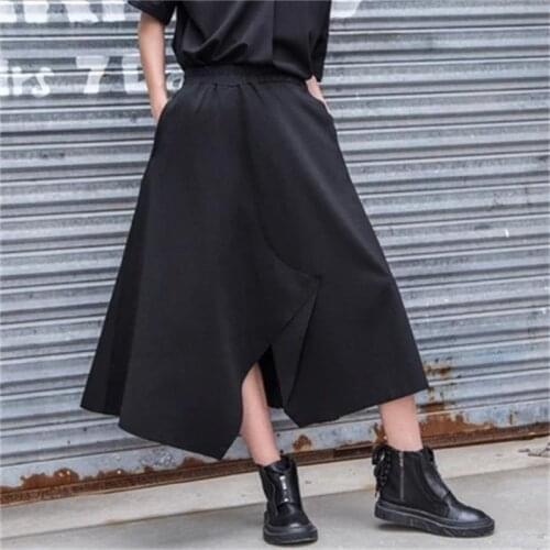 Spring and summer new irregular Patchwork half-length Skirt Europe and the United States elastic waist loose a-line skirt