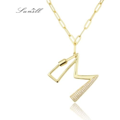 SUNSLL Fashion jewelry neckalce A-Z 26 letter pendant necklace for women copper Initials necklace party simple jewelry gifts