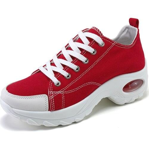 Women Summer Autumn Cushion Height Increased Sneakers Female Ankle Boots Outdoor Girl High Heels Trainers Candy Color 2021