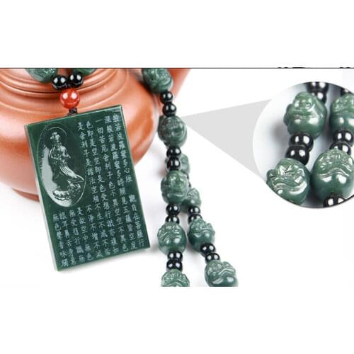 Natural Womens Jade Pendant Hand Carved Jadeite Necklace for Women Men Fashion Accessories with Chain Jewelry
