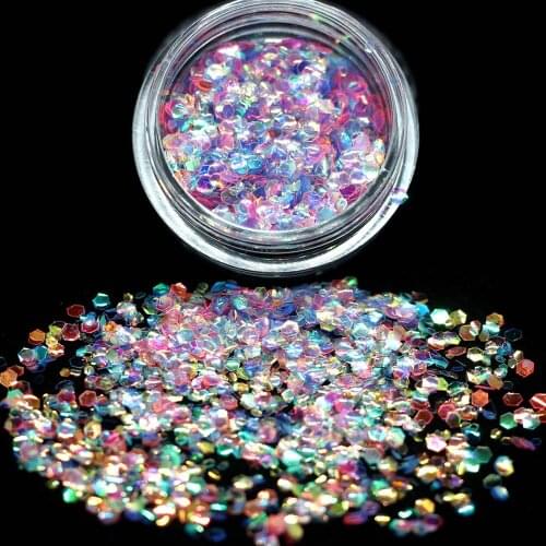 1 Box Colour Nail Mermaid Nail Sequins Paillette Mixed Neon Holo Laser Nail Glitters 3D Flakes Slices Art Decorations Tips Tuc02