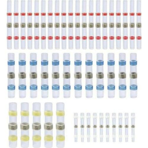 10/30/50PCS Solder Seal Wire Connectors Waterproof Heat Shrink Butt Connectors Electrical Wire Terminals Insulated Butt Splices