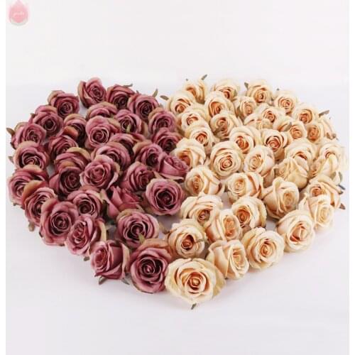5/10/20Pcs 5Cm Silk Artificial Rose Flower Heads For Wedding Marriage Home Decoration Diy Accessories Cheap Fake Flowers Craft