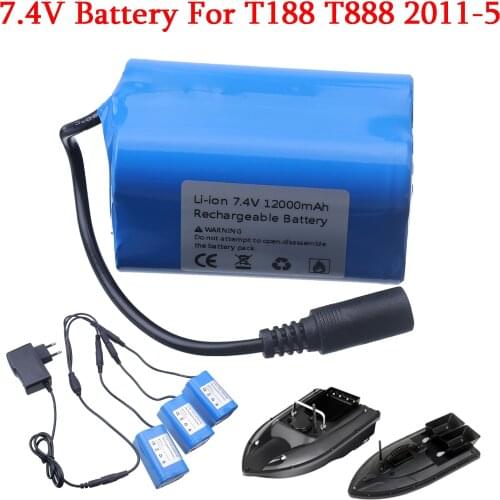 7.4V 12000mAh Battery Spare Parts For T188 T888 2011-5 TH88 CF18 C18 RC High Speed Remote Control Bait Boat Fishing Boat Toys
