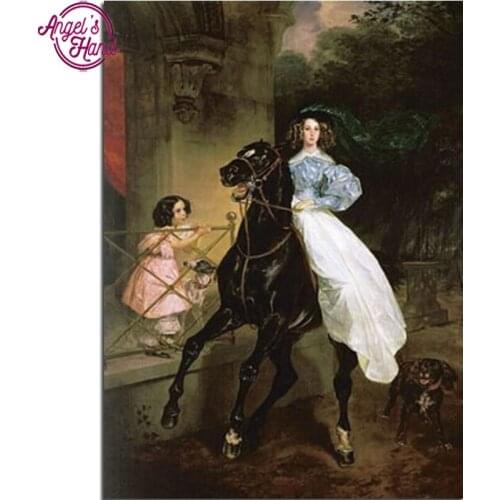 Diamond embroidery princess ride a horse Diy diamond square drill rhinestone pasted Crafts Needlework home decoration