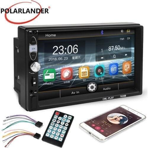 2 Din 7'' Mirror Link Car Radio Stereo 12V 2018 New AUX USB TF MP5 MP4 Touch Screen Bluetooth Multi-languages