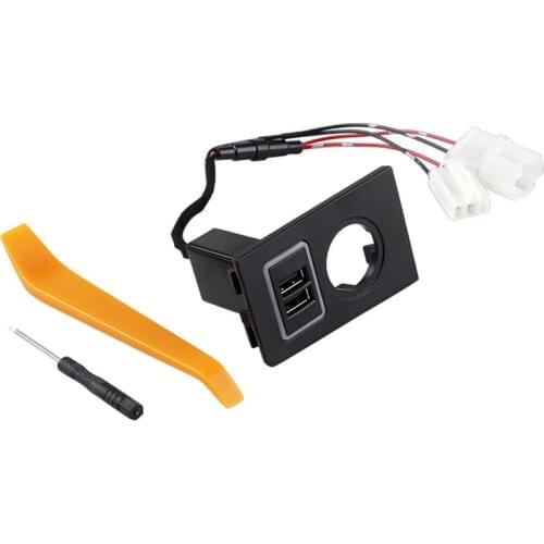 Car Charger Dual USB Ports Phone Quick Charge DVR Adapter Plug & Play Cable for Skoda Kodiaq 2017-2020