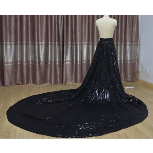 Gold Sequins train skirt, detachable skirt train black dress, bride detachable train, black skirt, black glitter wedding dress