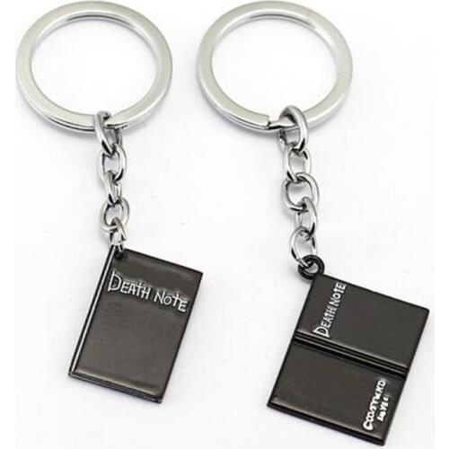 HSIC Death Note Keychain Black Book Metal Key Ring Holder Pendant Chaveiro Key Chains For Men Women Souvenir HC10301