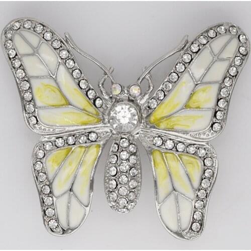 Butterfly Brooch Clear Rhinestone Enamel Pin brooches C364 A
