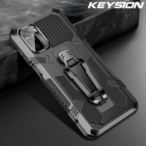 KEYSION Shockproof Case for Redmi Note 10 Pro Max 10S K40 Pro+ Plus Stand Silicone Phone Cover for Xiaomi Mi 11i POCO F3 X3 Pro