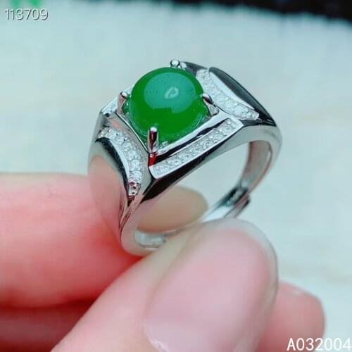 KJJEAXCMY fine jewelry 925 sterling silver inlaid natural Jasper new men ring noble Support Detection
