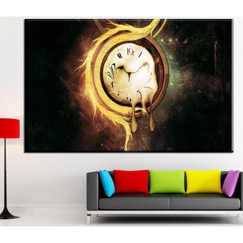 HH193 modern canvas wall art clocks 05 salvador dali canvas pictures oil art paintings for livingroom bedroom decor unframed
