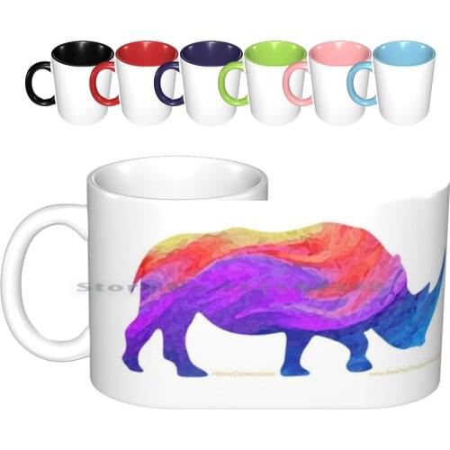 Save The Chubby Unicorn Rainbow Design Ceramic Mugs Coffee Cups Milk Tea Mug Save The Chubby Unicorn Rhino Conservation Vegan