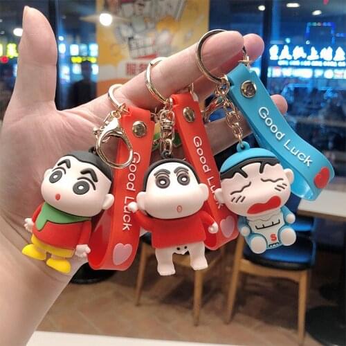 Anime Cartoon Cute Personality Keychain 23 Basketball Art Elephant Crayon Children A Dream Doll Rubber Key Chain Ring K20004