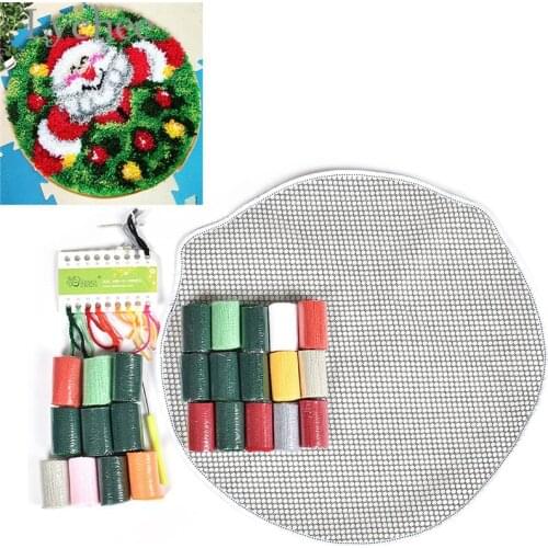 Lychee Life Christmas Theme Santa Claus Latch Hook Kits Unfinished Embroidery Carpets DIY Needlework Material Supplies