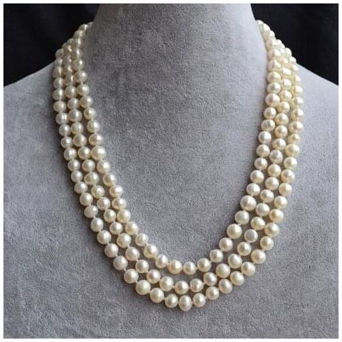 Favorite Pearl Necklace 120cm Long AA 6-7MM White Freshwater Handmade Wedding Birthday Party Fine Jewelry Classic Women Gift
