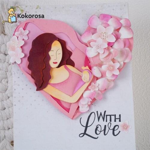 Kokorosa Love Angel Cutting Dies Metal Dies Scrapbooking Album Card Making Embossing Stencil Diecuts New 2021