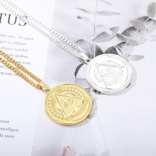 Fashion Turkish Evil Eyes Multilayer Necklaces For Women Vintage Devil Round Pendant Necklace Choke Stainless Steel Jewelry Gift