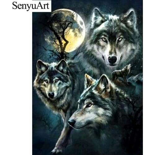 Diamond Paiting Accessories Cuadros Wolf Cross Stitch Kits Haft Diamentowy 3d Diy Paint By Numbers Rhinestones Embroidery Mosaic