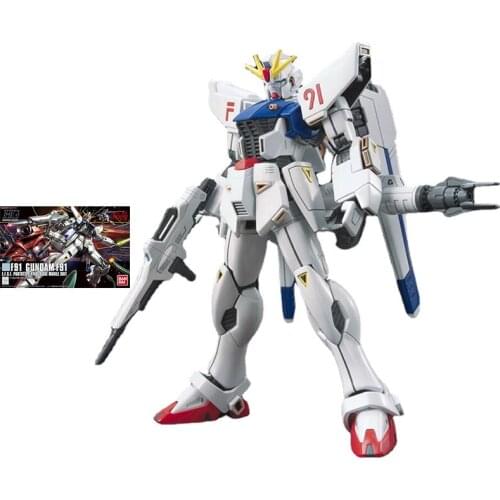 Bandai Gundam Model Kit HGUC 1/144 F91 Gundam F91 Genuine Robot Model Decoration Action Toy Figure Toys for Children