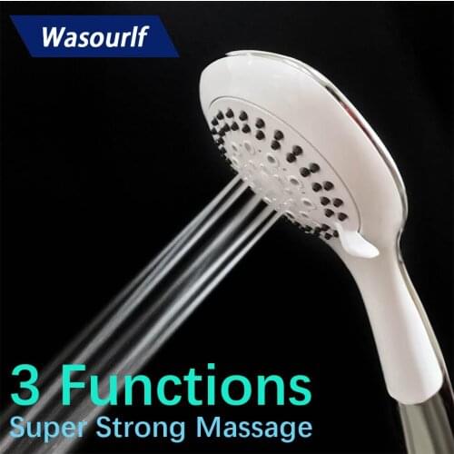 WASOURLF Water Saving Shower Head with 3 Mode High Pressure Filter Spray Nozzle Spa ABS Handheld Shower for Bath ducha de mano