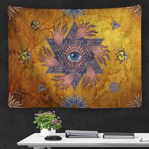 Printed Wall Hanging Decor Wall Tapestry Hot Selling Decorative Cloth Sun Scene Printing Tapestry Window Tapestry Hippie Decor