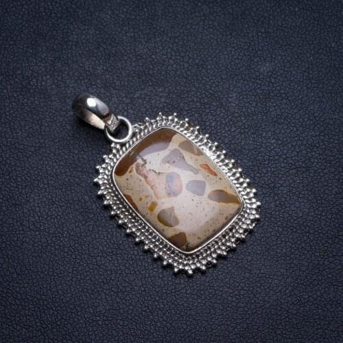 Natural Poppy Jasper Handmade Unique 925 Sterling Silver Pendant 1.5" X1608