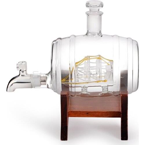 New Wine Decanter Set 1000ML Household Red White Wine Scotch Bourbon Whiskey Liqour Pourer Home Bar Vodka Beer Barrel