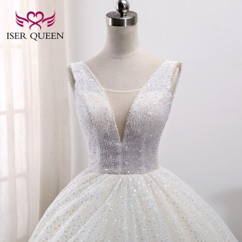 New Arrival Crystal Beading Arab Dubai Quality Wedding Dress Sleeveless Plus Size Pattern Lace Wedding Dresses For Women WX0009