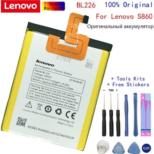 Lenovo original High Quality 3.8V 4000mAh For Lenovo BL226 Battery for lenovo S860 mobile phone Backup Batteries