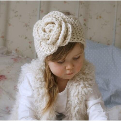 Baby Girl Handmade Knitting Headbands Autumn Winter Newborn Infant Toddler Hairbands Lovely Flowers Child Girls Hair Accessories